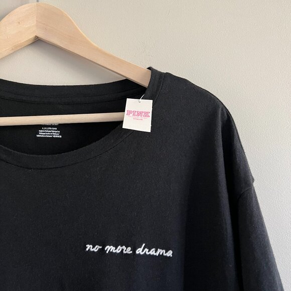 NWT | Victoria’s Secret PINK "No More Drama" Cropped Graphic Tee | Size Large - Picture 7 of 8